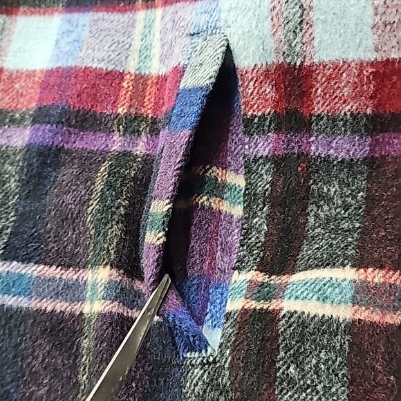 NWT Womens Sz M Shacket Blue and Red Plaid Pockets Wool Blend Jade and Ivory - Picture 6 of 13